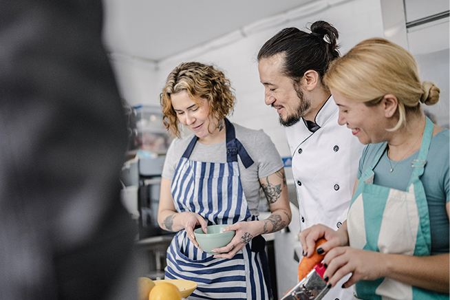 People cooking together