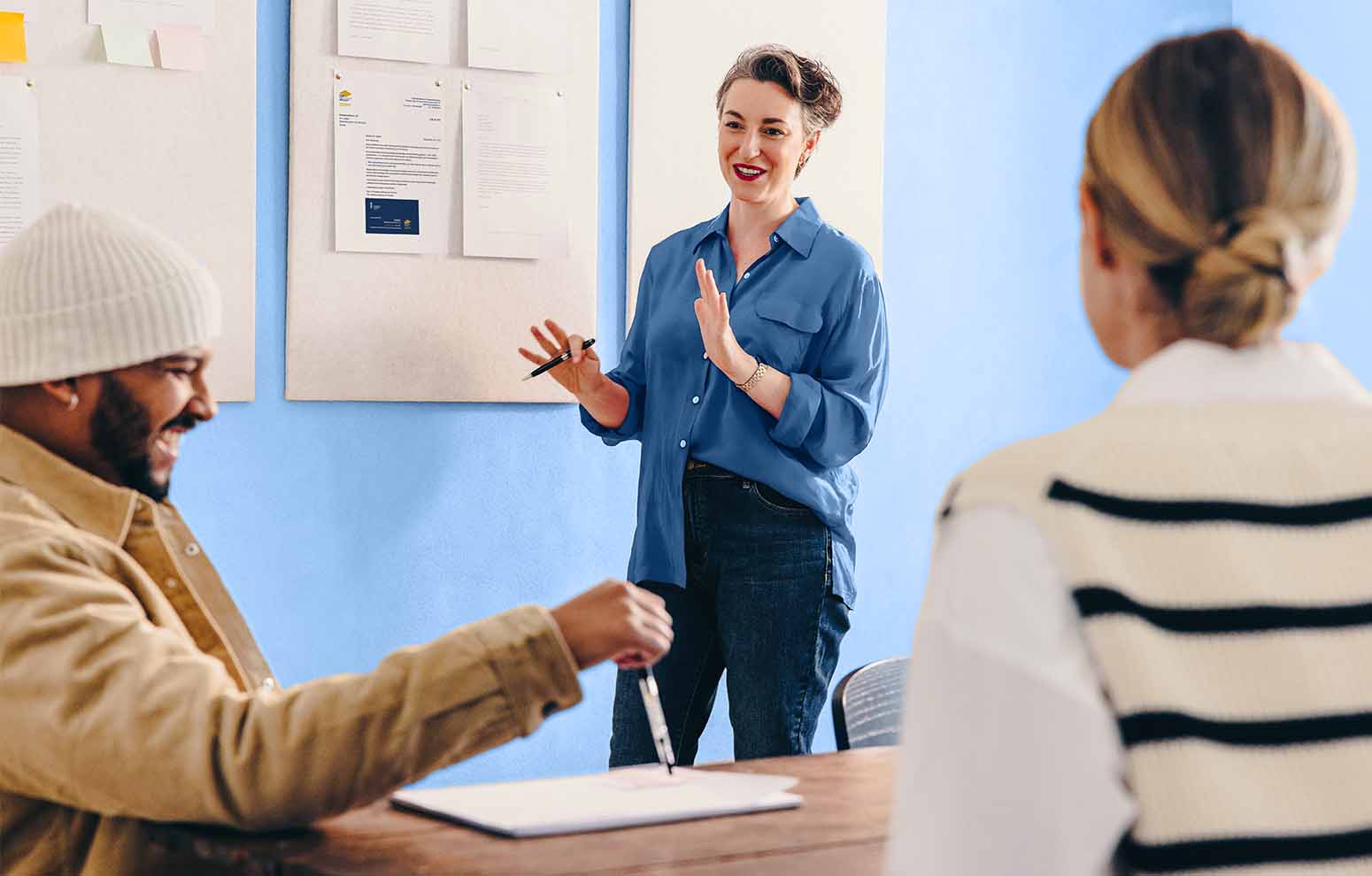 Woman does presentation.