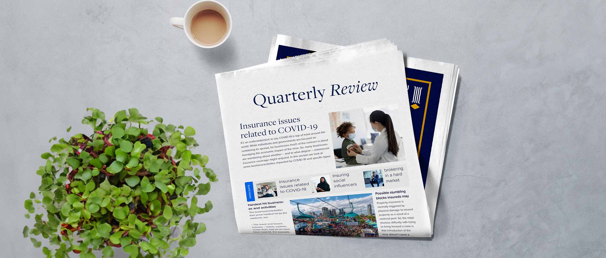 Document sitting on table.