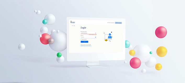 Image of a computer and login screen
